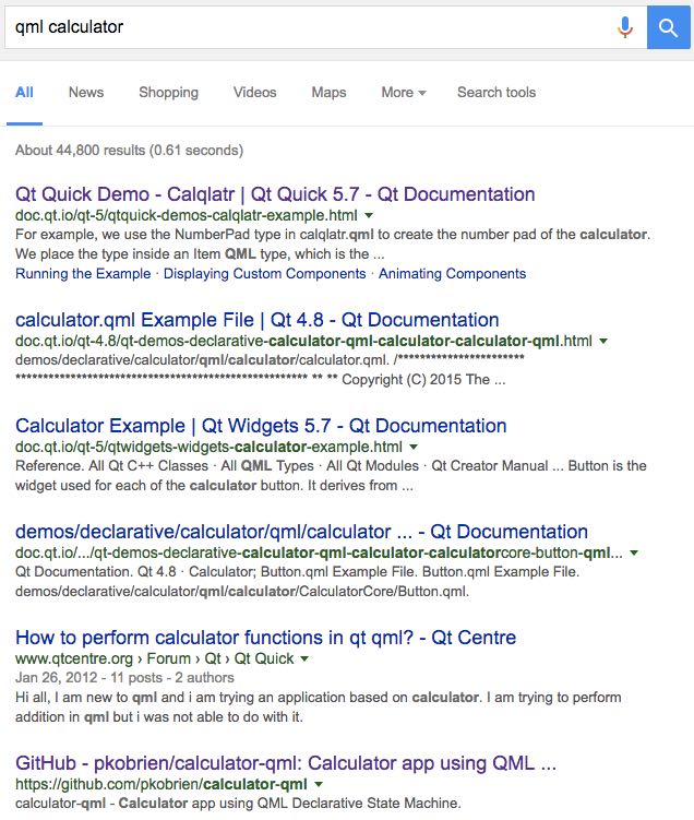 searching for qml calculator on google doesn't take you to a canonical page
